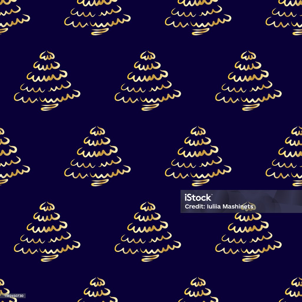 Pin Tree Pattern Gold Frame Pine Tree Pattern Gold01 Stock Illustration - Download Image Now ...