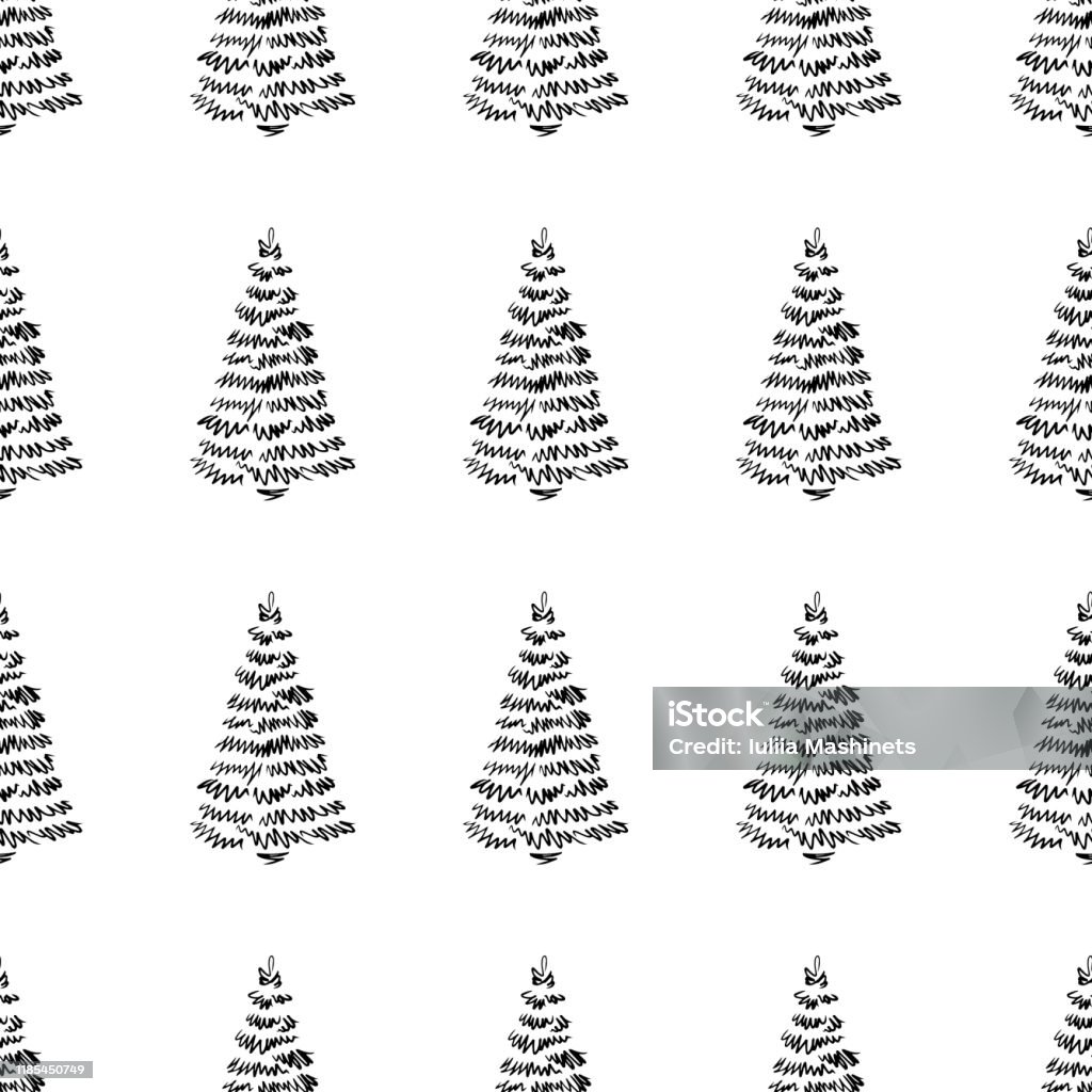 Simple Pine Tree Pattern Pine Tree Pattern06 Stock Illustration - Download Image Now ...