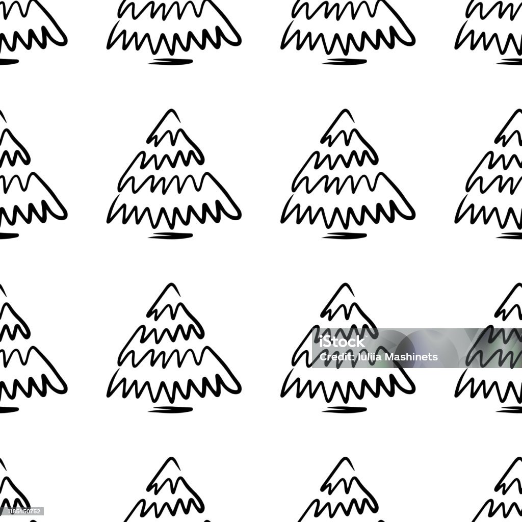 Simple Pine Tree Pattern Pine Tree Pattern04 Stock Illustration - Download Image Now ...