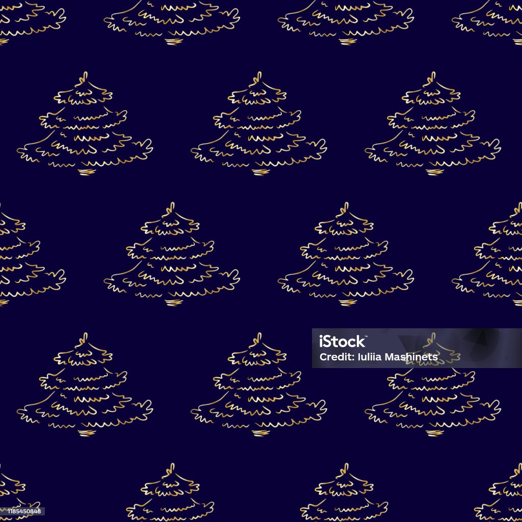 Pin Tree Pattern Gold Frame Pine Tree Pattern Gold13 Stock Illustration - Download Image Now ...