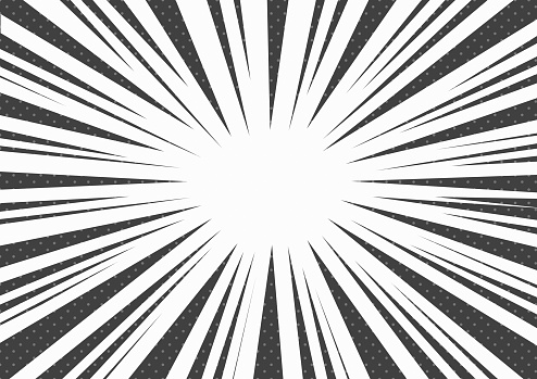 Black And White Comic Pop Art Abstract Background With Sunbeams Space For  Your Text Vector Stock Illustration - Download Image Now - iStock