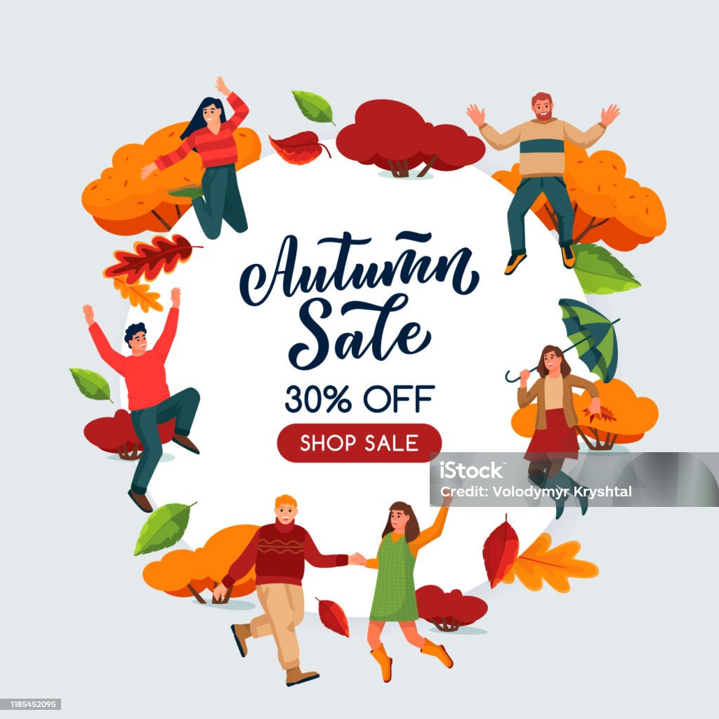 Fall Store Poster Fall Sale Poster Banner Design Template Autumn Frame Background Vector ...
