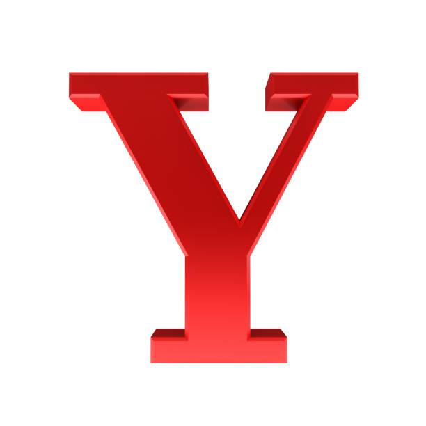 letter Y capital alphabet letter red font 3d rendering illustration sign characters text graphic cut out on white background