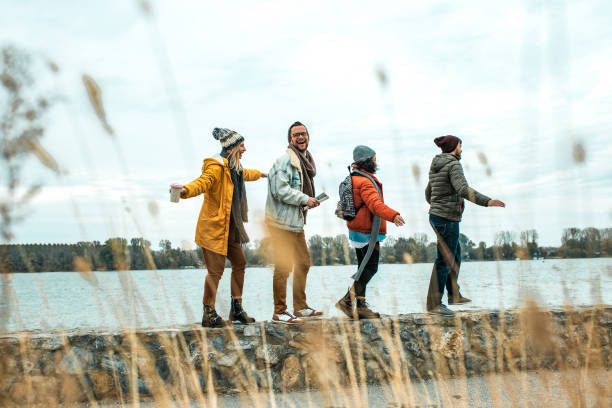 istock Group of friends exploring nature 1185455041