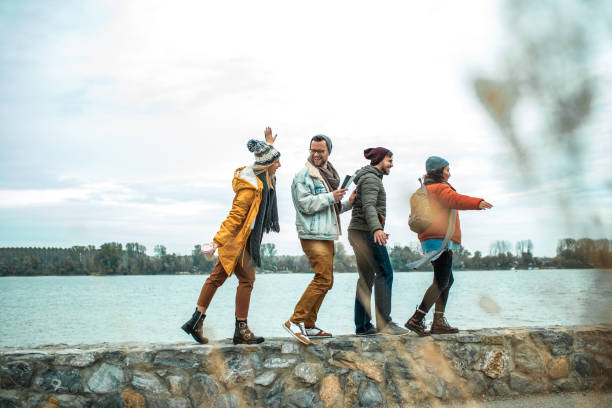 Group of friends exploring nature