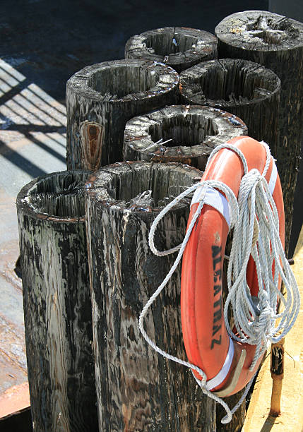 Life Preserver on Alcatraz Island stock photo