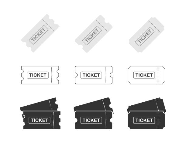 установите значок билета на белом фоне. векторная иллюстрация. - ticket event ticket stub coupon stock illustrations