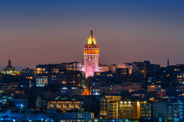 istock Galata Tower at night in Istanbul, Turkey. 1185460660