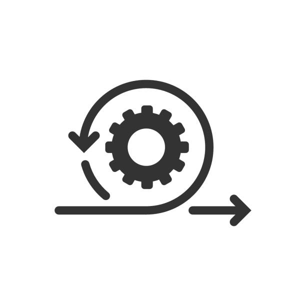 ilustrações de stock, clip art, desenhos animados e ícones de agile icon in flat style. flexible vector illustration on white isolated background. arrow cycle business concept. - movement