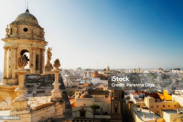 On The Top Of Cathedral De Santa Cruz In Cadiz Andalusia Spain Stock Photo - Download Image Now