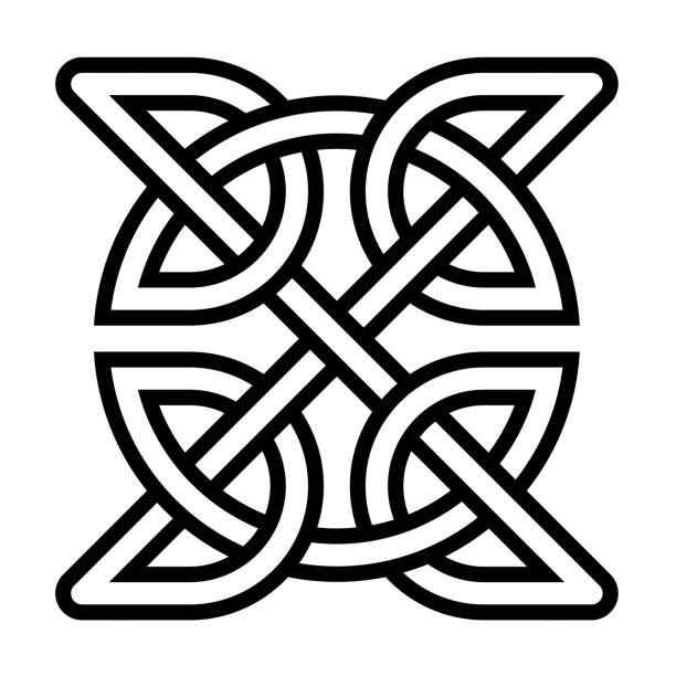 illustrations, cliparts, dessins animés et icônes de symbole celtique de noeud carré - knotwork