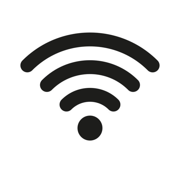 ilustrații de stoc cu pictograma internet wi-fi. acces vector wi fi wlan, semn de semnal hotspot wi-fi wireless - tehnologie wireless