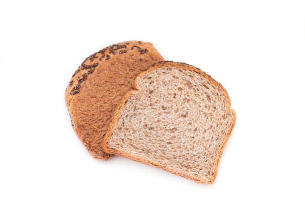 istock Top view of Slice multi Grain brown Bread isolated on white Background 1185465152