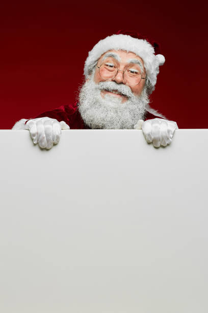istock White Sign with Santa Claus 1185465652