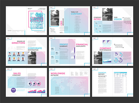 A set of modern annual report layout design