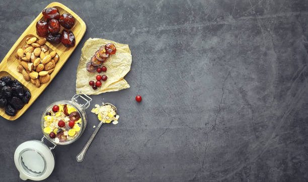istock Healthy breakfast. Muesli from cereals with milk berries. 1185466656
