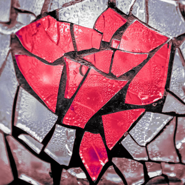 broken heart mosaic stock photo