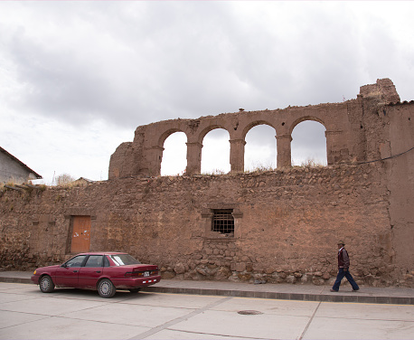 Exterior view of the Archs of Juli city in Puno region, Peru