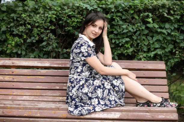 istock Beautiful girl in dresses for a walk 1185473369