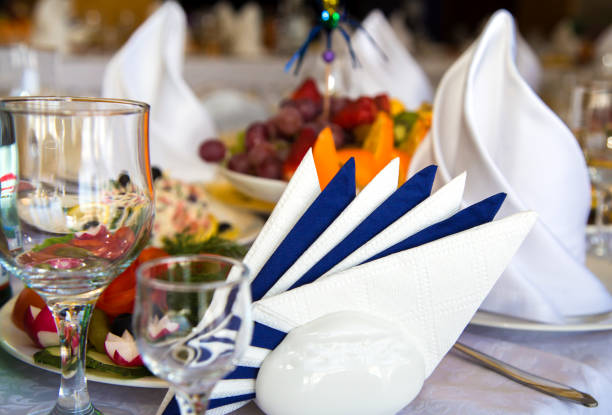 Festive dining table and much tasty meal