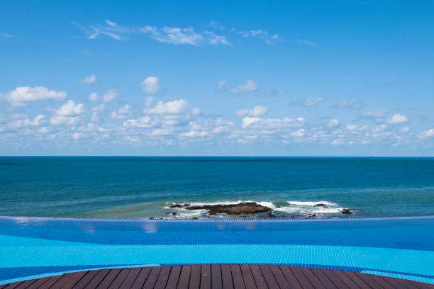 istock Beautiful view of infinity pool 1185474601