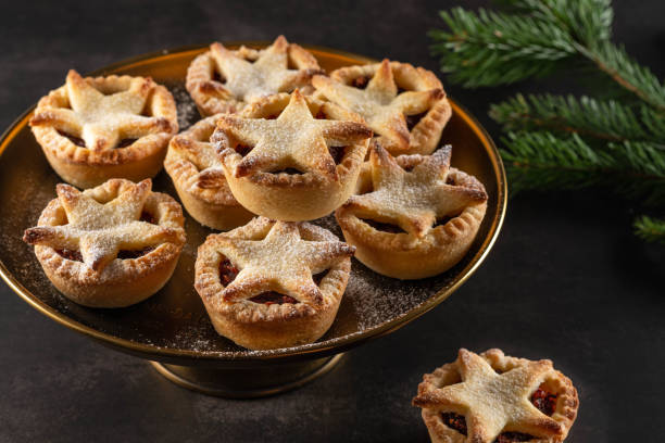 istock British Christmas mince pies on dark background. 1185474745