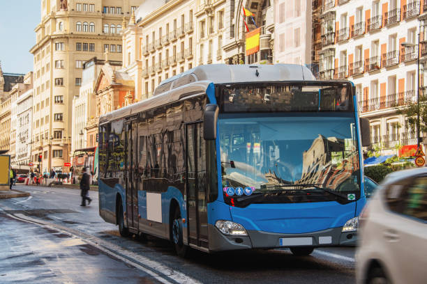 istock Modern blue city bus 1185475640