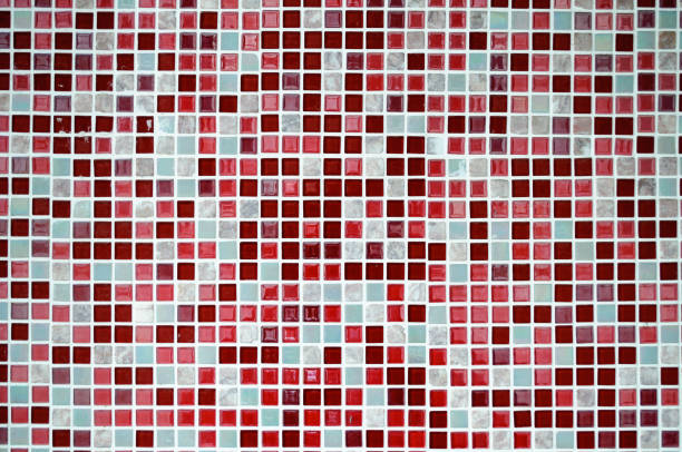 istock Ceramic mosaic tiles in red tones. 1185477495