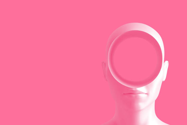 istock Concept art on education and problem solving. Porcelain female head with a round hole in it.3D illustration 1185478838