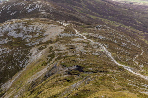istock Hiking with Trail, Rocks and vegetation at Croagh Patrick mountain 1185481750