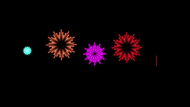 Cartoon Shape Style Fireworks - Animation of Fireworks - Multi color Multi Version