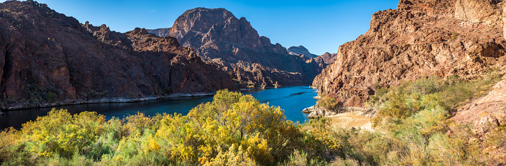 Colorado River in Autumn color near Las Vegas