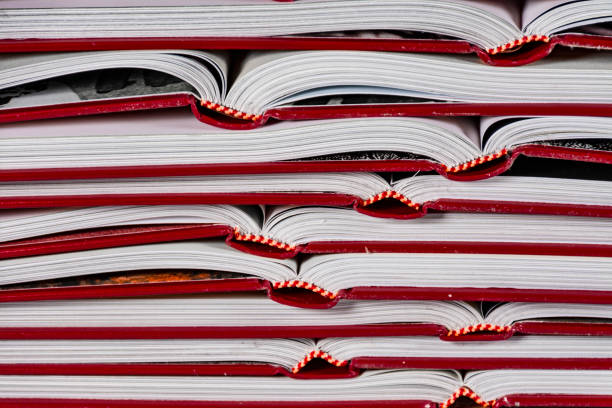 istock Pile of opened books 1185495897