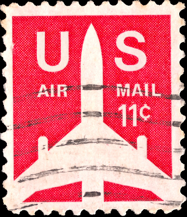 UNITED STATES OF AMERICA - CIRCA 1971: A stamp printed in the USA dedicated to airmail of USA, circa 1971