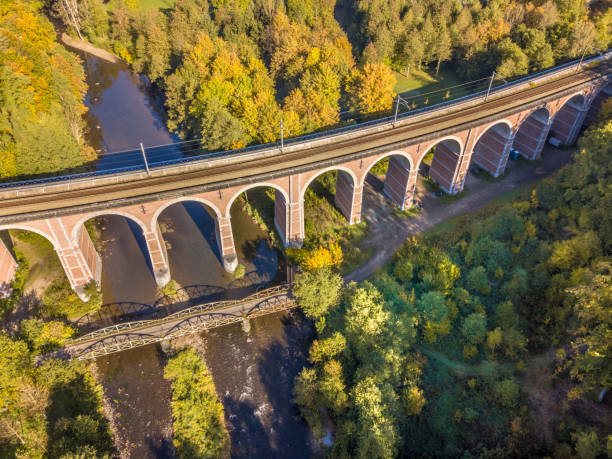 istock Aerial view of Old Stone railroad bridge 1185500498