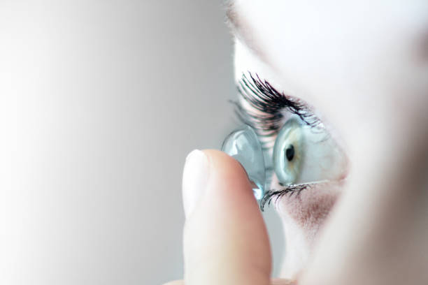 istock wearing soft contact lenses 1185503117