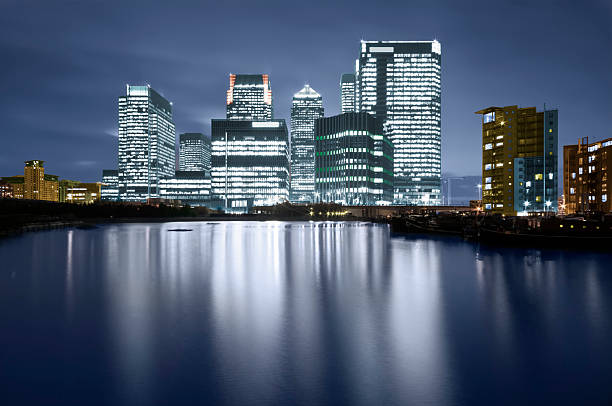 istock Canary Wharf at night, London 118550386