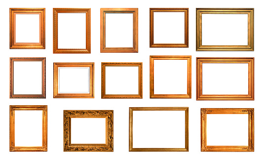 Assortment of art golden frames