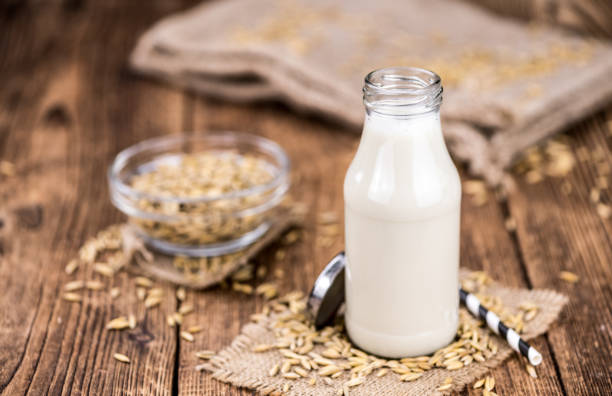 istock Portion of fresh Oat Milk (selective focus; close-up shot) 1185505511