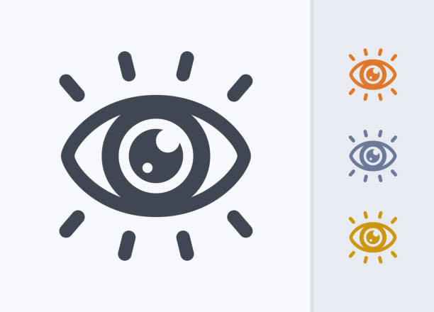 ilustraciones, imágenes clip art, dibujos animados e iconos de stock de catching eye catching - iconos de latencia pastel - eye