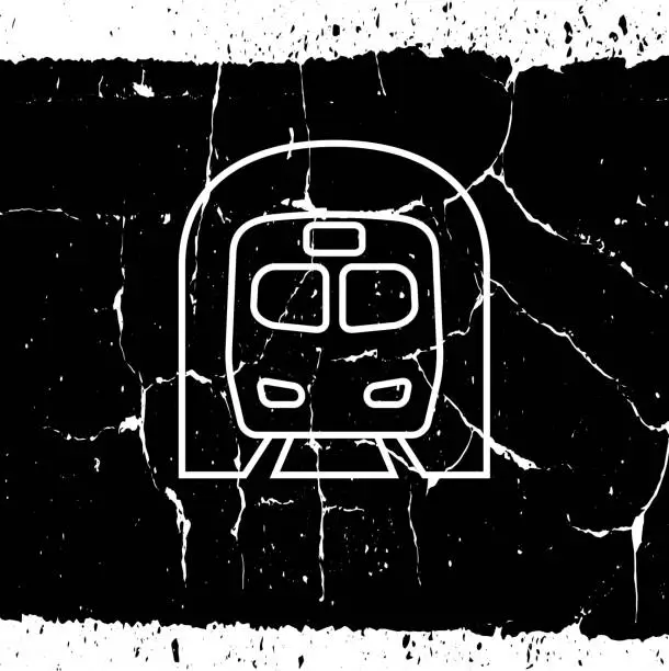 Vector illustration of Subway Train in Tunnel Icon