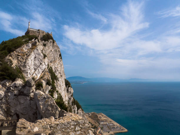 Rock of Gibraltar, view to Morocco stock photo