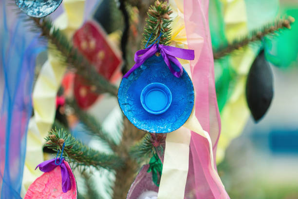 istock DIY handmade decoration on a Christmas tree 1185512440