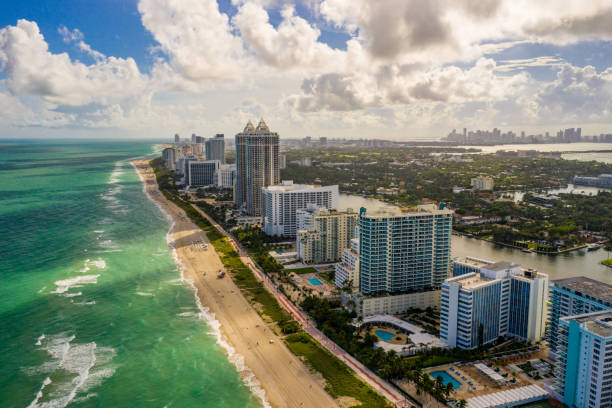 istock Nice day in Miami Beach aerial drone photo 1185525618