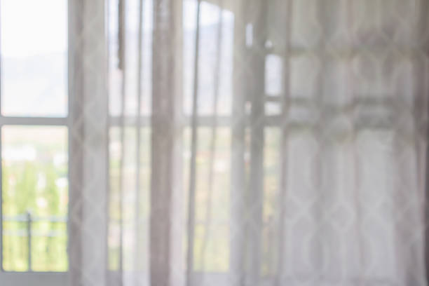 istock window curtain with green garden abstract blur background 1185536461