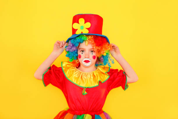 istock Unhappy tired little clown looking at camera 1185536531