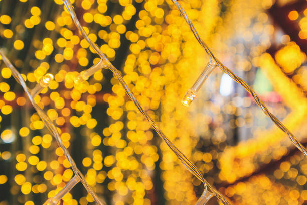istock closeup christmas light with bokeh background 1185539356
