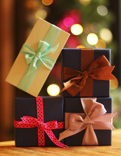 istock gifts with bow-knot. 1185544194