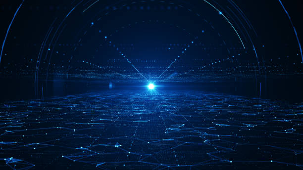 Abstract technology big data background concept. Abstract technology big data background concept. Motion of digital data flow. Transferring of big data. Transfer and storage of data sets , block chain, server, hi-speed internet. giant cube stock illustrations