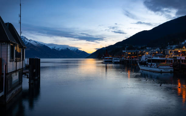istock Sunset at Queenstown Lake 1185545409